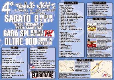 4° Tuning Night Arbia e Taverne in festa