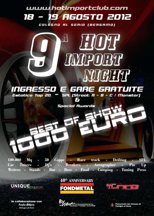 Raduno Tuning Club Auto 9a edizione dell’Hot Import Night - Cologno al Serio (BG)