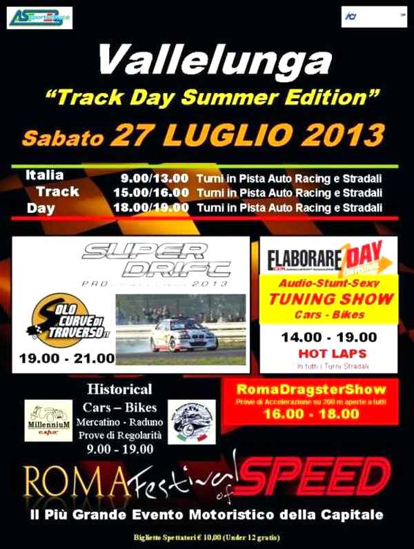 Locandina ELABORARE Festival of Speed Track Day Summer Edition e tuning show