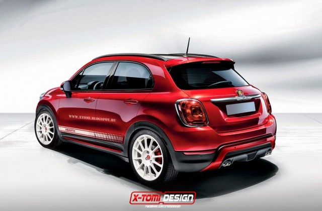 Rendering Fiat 500X Abarth dietro