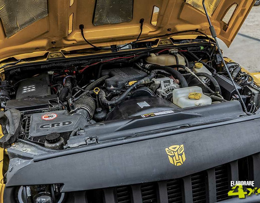 Il vano motore della Jeep Wrangler JKU 2.8 CRD